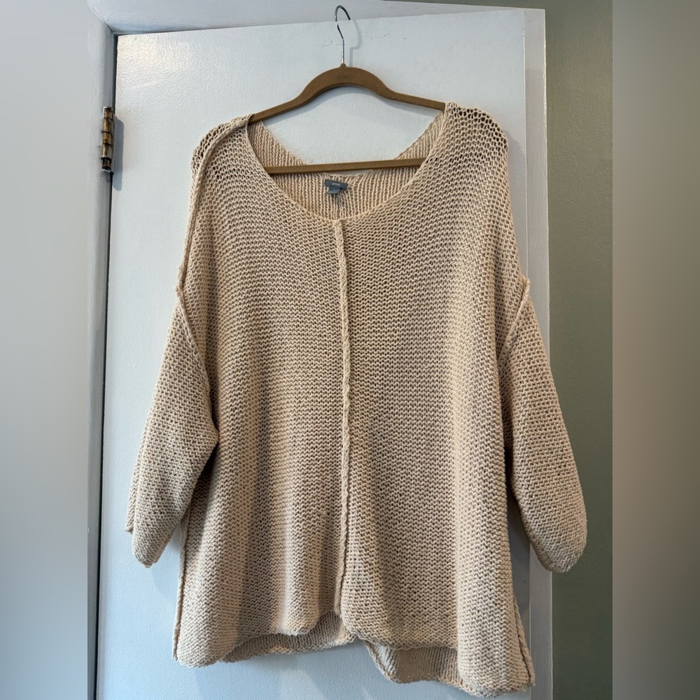 Aerie Cream Open-Knit Cardigan